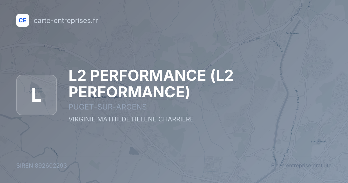 L2 PERFORMANCE — 892602293 — fiche entreprise