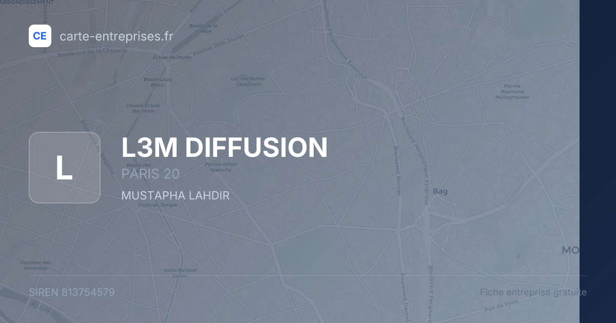L3M DIFFUSION — 813754579 — fiche entreprise