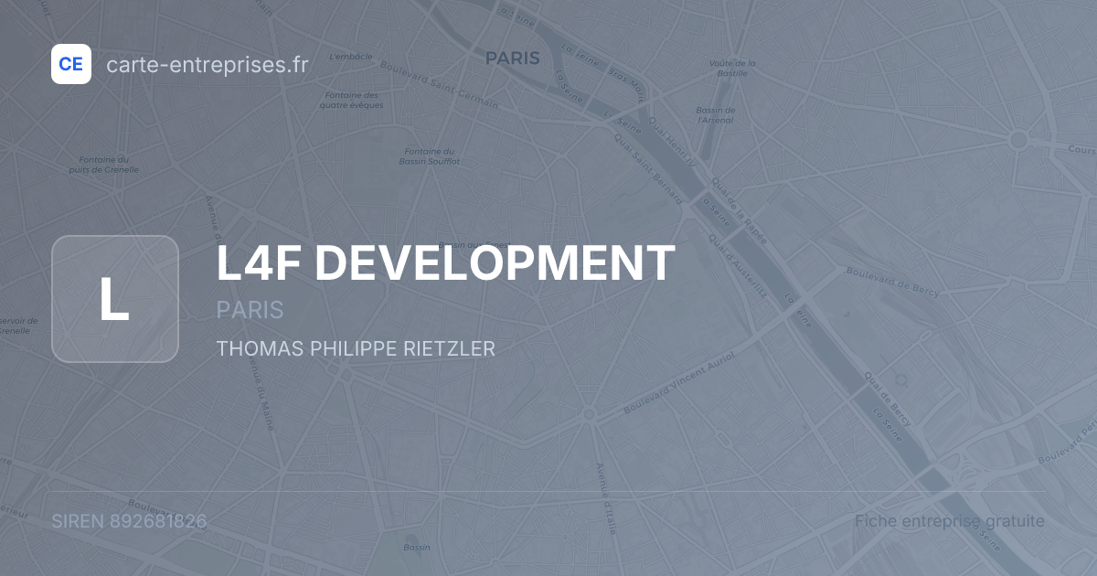L4F DEVELOPMENT — 892681826 — fiche entreprise