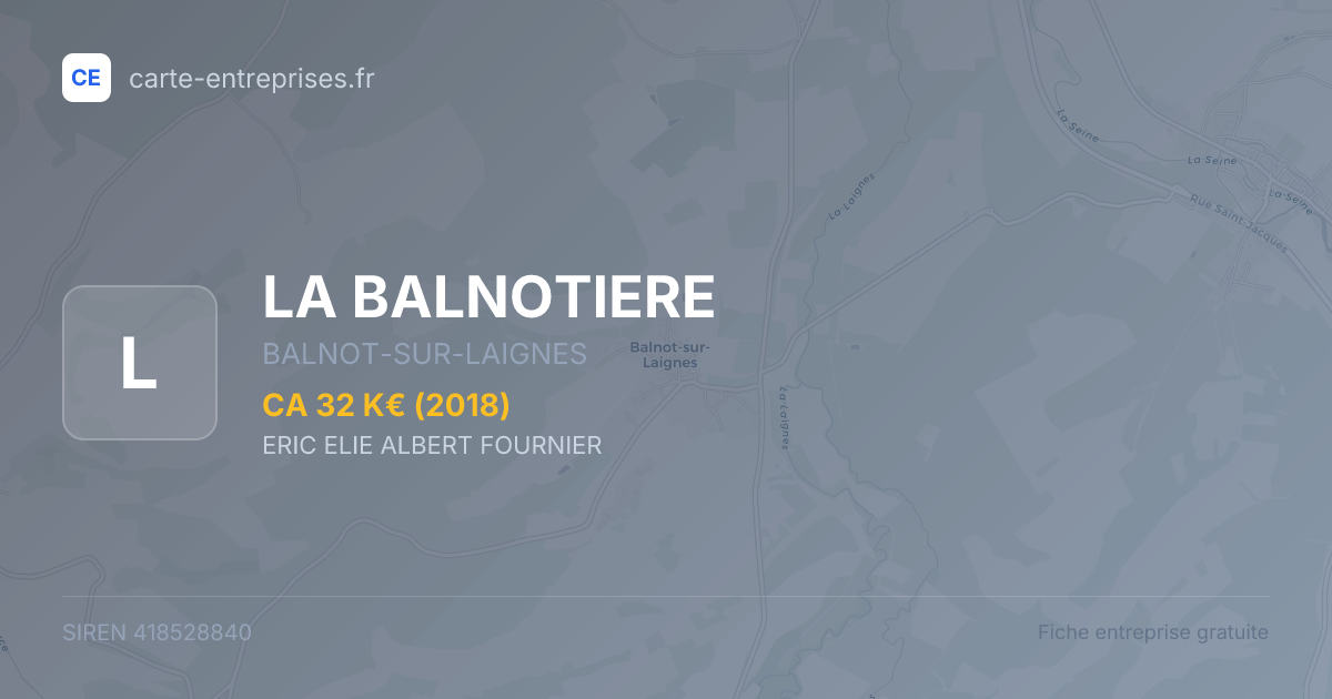 LA BALNOTIERE — 418528840 — fiche entreprise