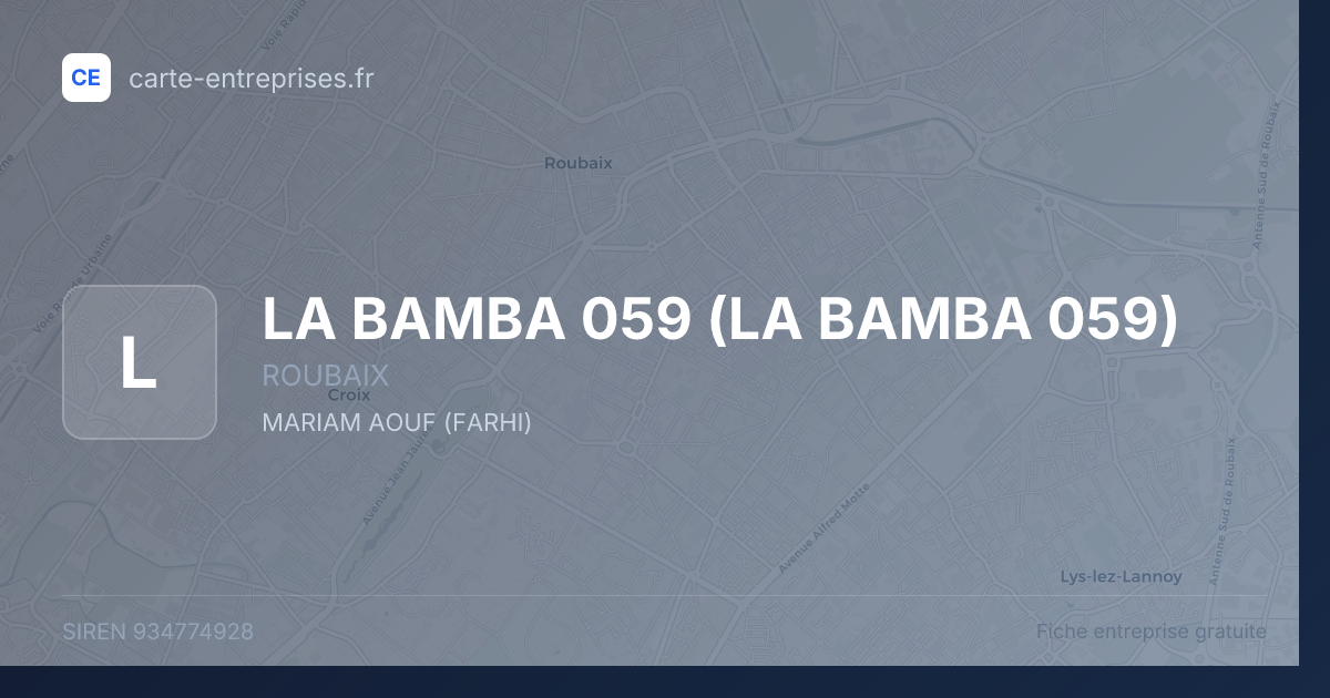 LA BAMBA 059 — 934774928 — fiche entreprise