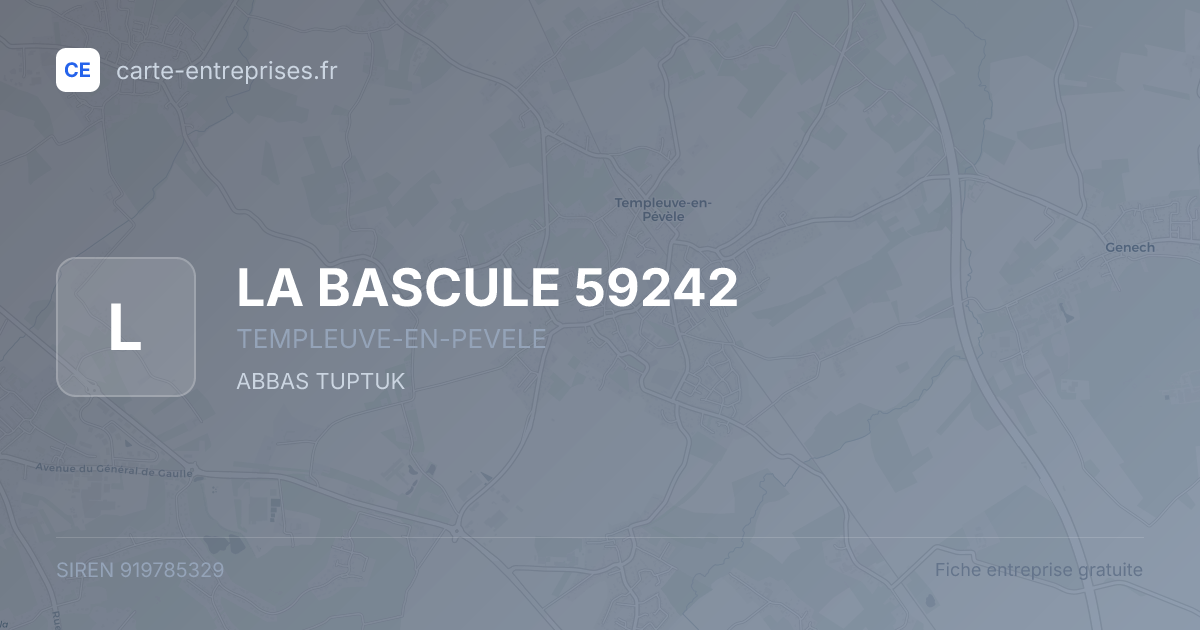LA BASCULE 59242 — 919785329 — fiche entreprise