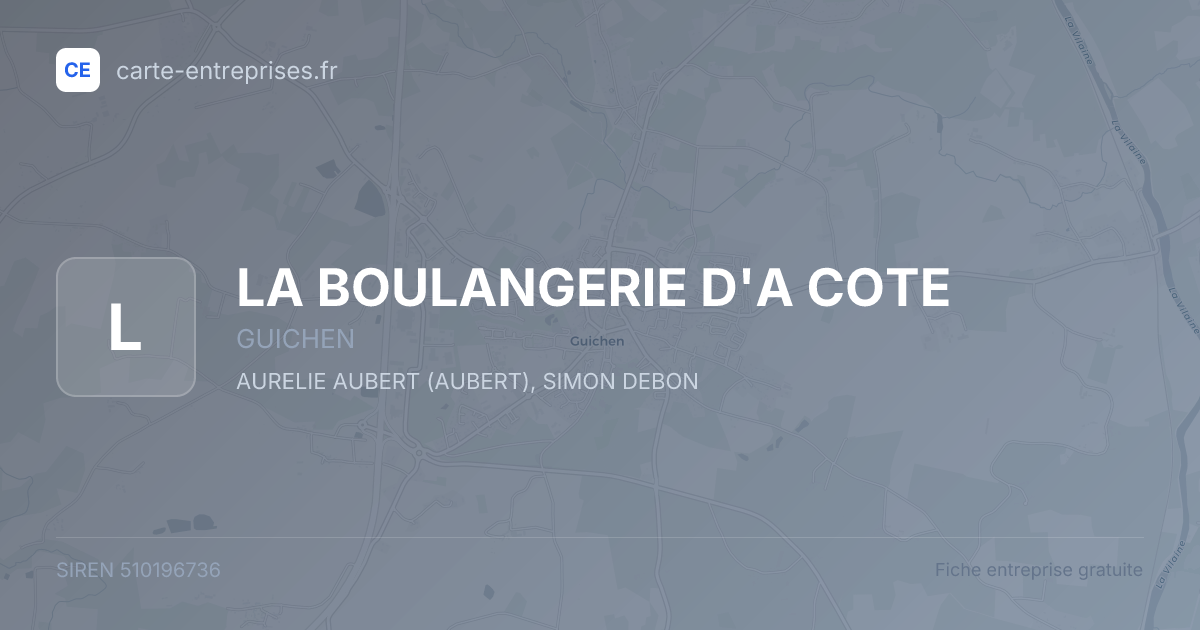 LA BOULANGERIE D'A COTE — 510196736 — fiche entreprise
