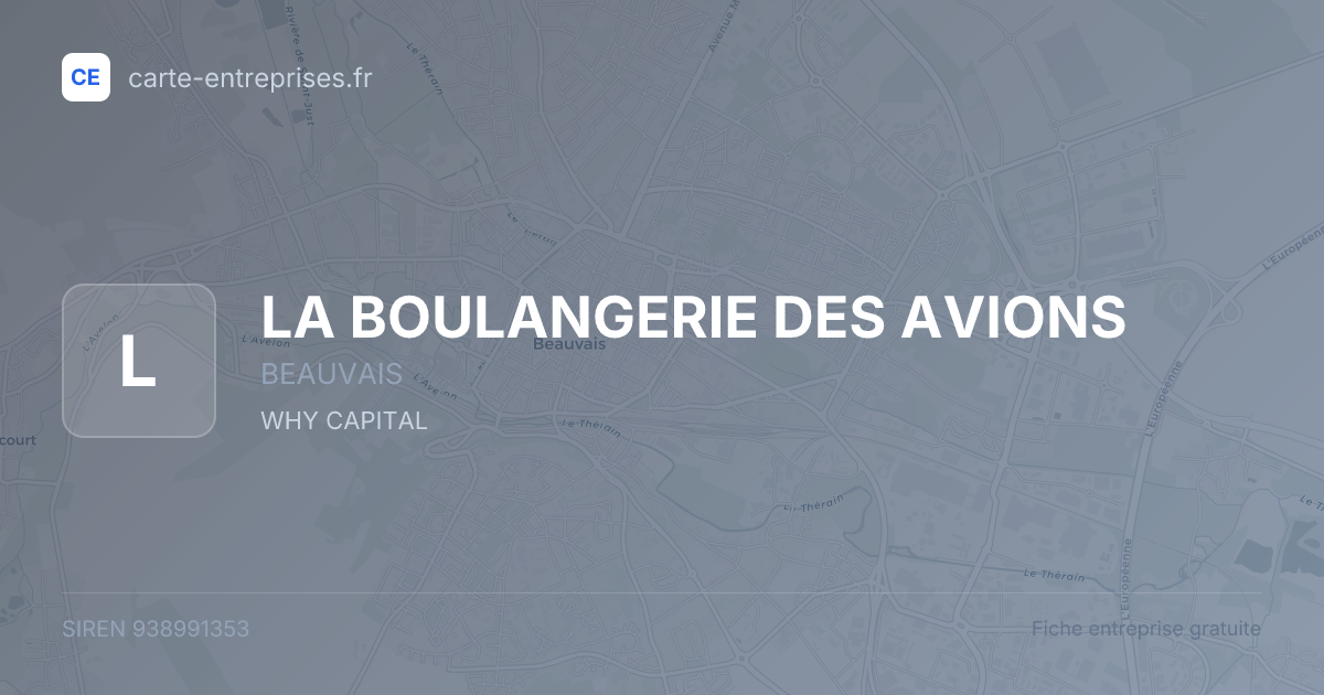 LA BOULANGERIE DES AVIONS — 938991353 — fiche entreprise