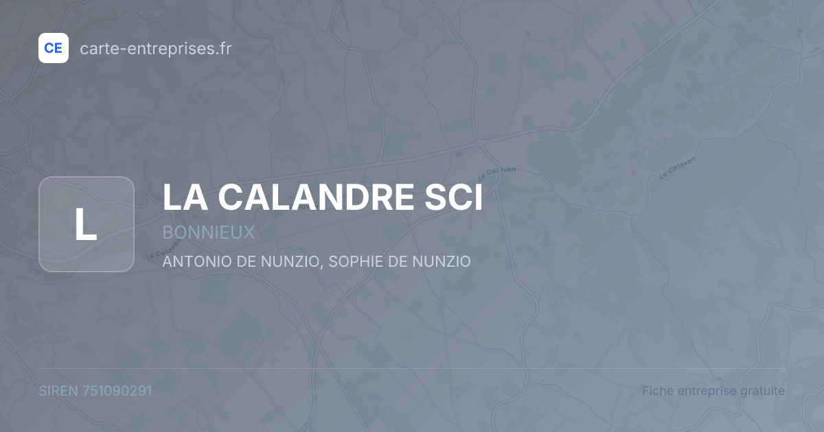 LA CALANDRE SCI — 751090291 — fiche entreprise