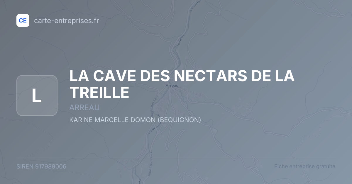 LA CAVE DES NECTARS DE LA TREILLE — 917989006 — fiche entreprise