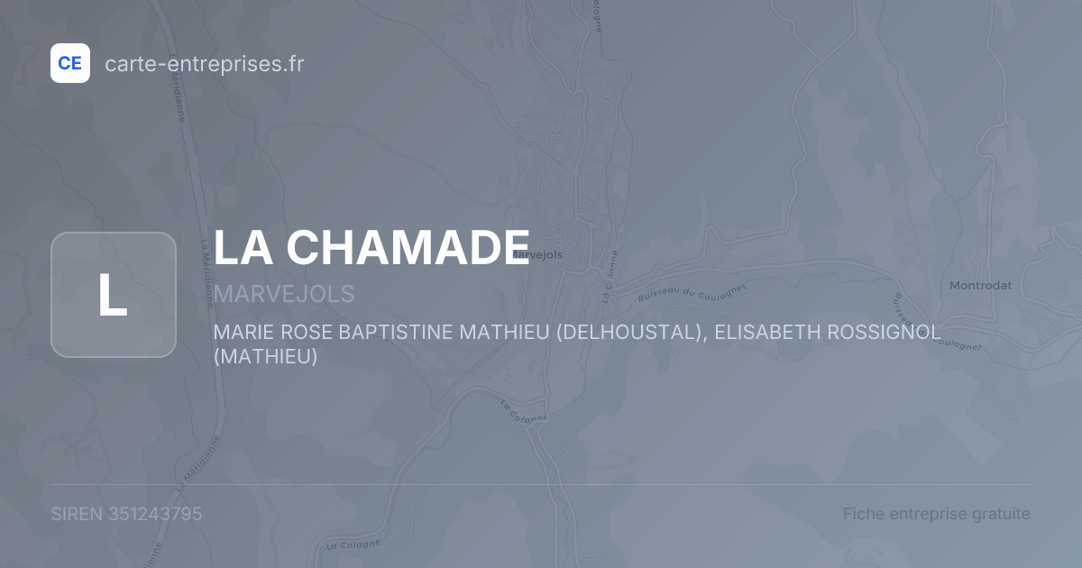 LA CHAMADE — 351243795 — fiche entreprise