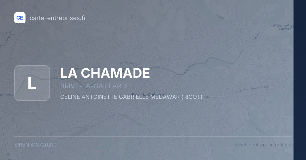 LA CHAMADE — 413720210 — fiche entreprise