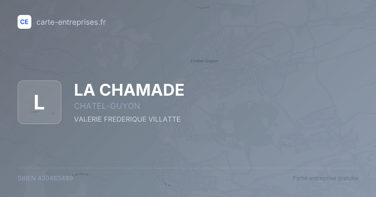 LA CHAMADE — 430463489 — fiche entreprise