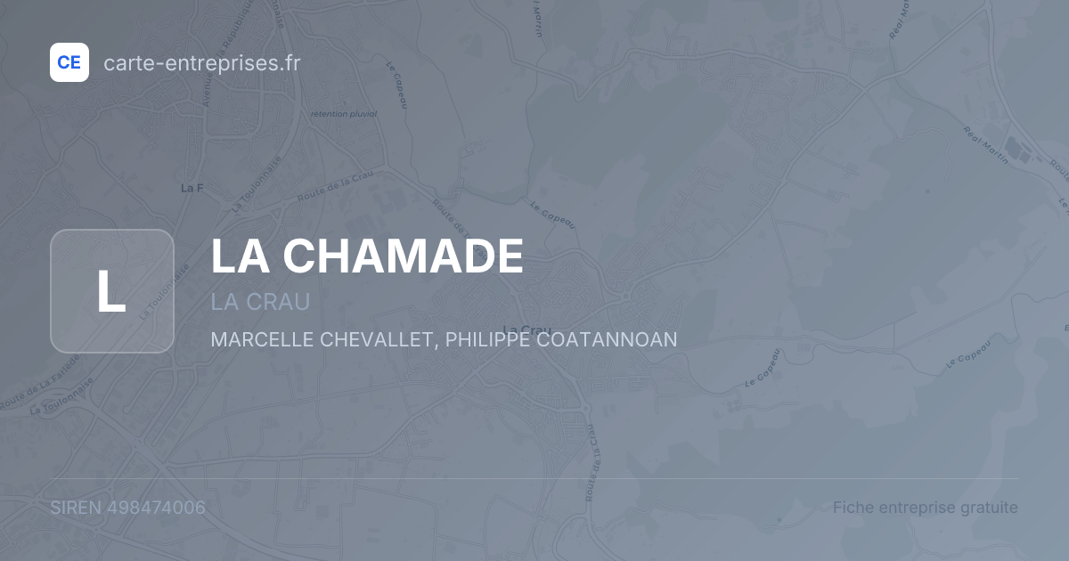 LA CHAMADE — 498474006 — fiche entreprise