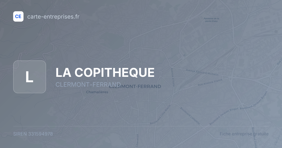LA COPITHEQUE — 331594978 — fiche entreprise