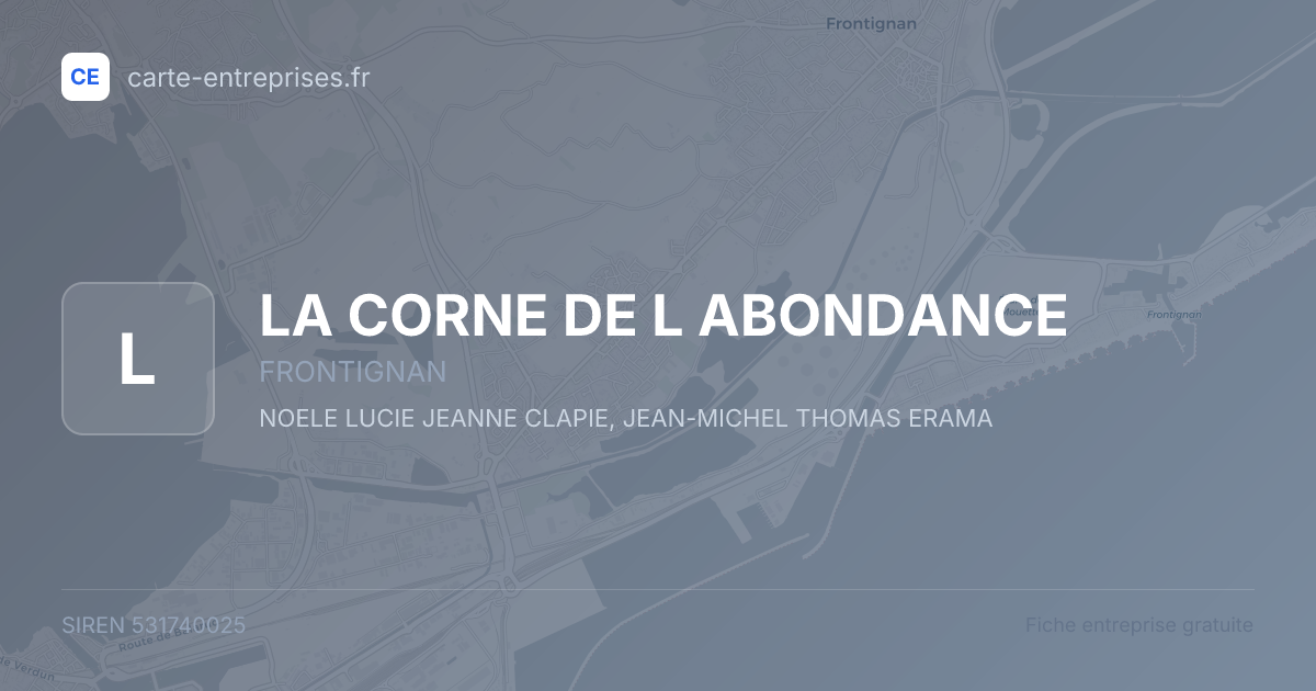 LA CORNE DE L ABONDANCE — 531740025 — fiche entreprise