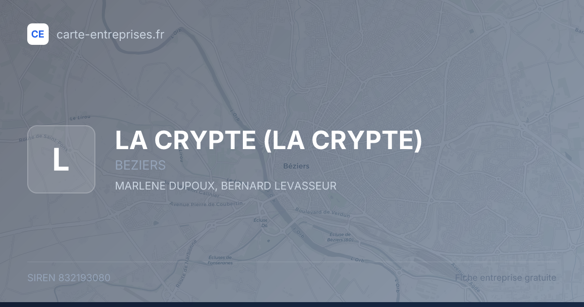 LA CRYPTE — 832193080 — fiche entreprise