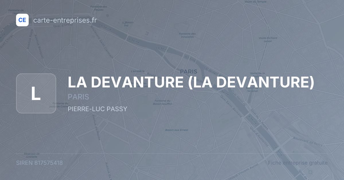 LA DEVANTURE — 817575418 — fiche entreprise