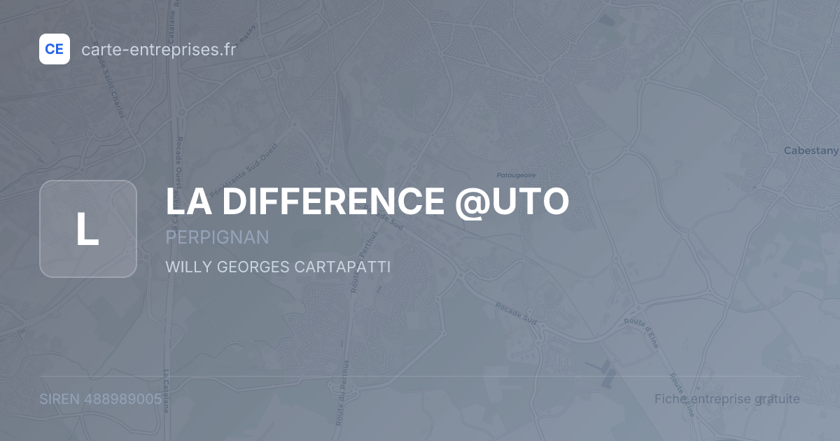 LA DIFFERENCE @UTO — 488989005 — fiche entreprise