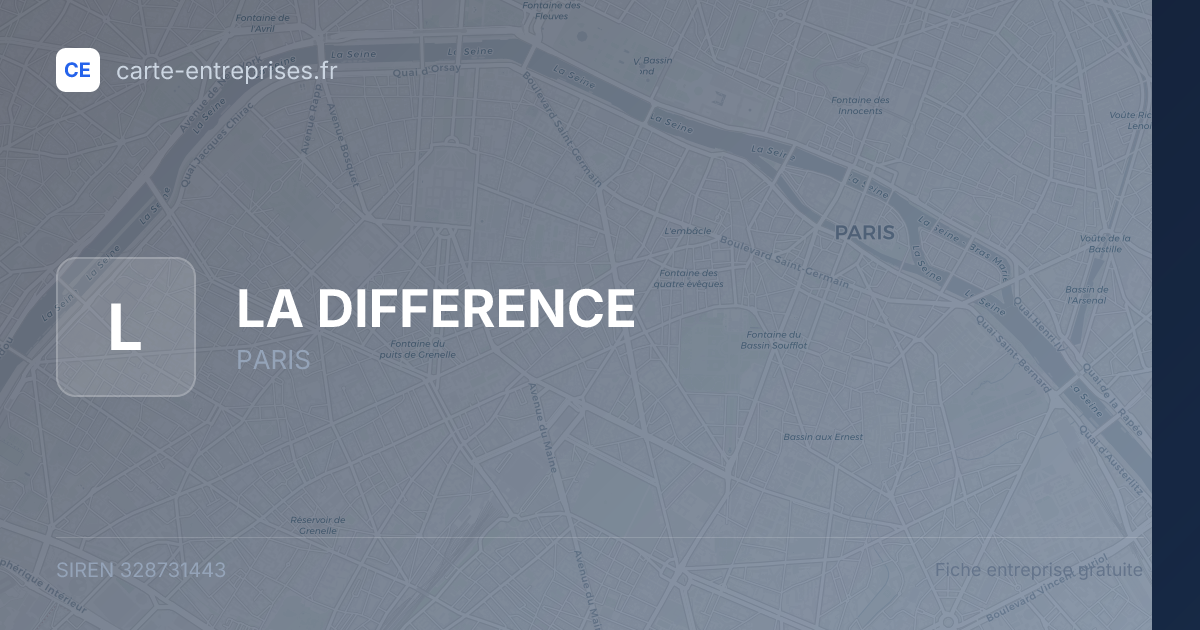 LA DIFFERENCE — 328731443 — fiche entreprise