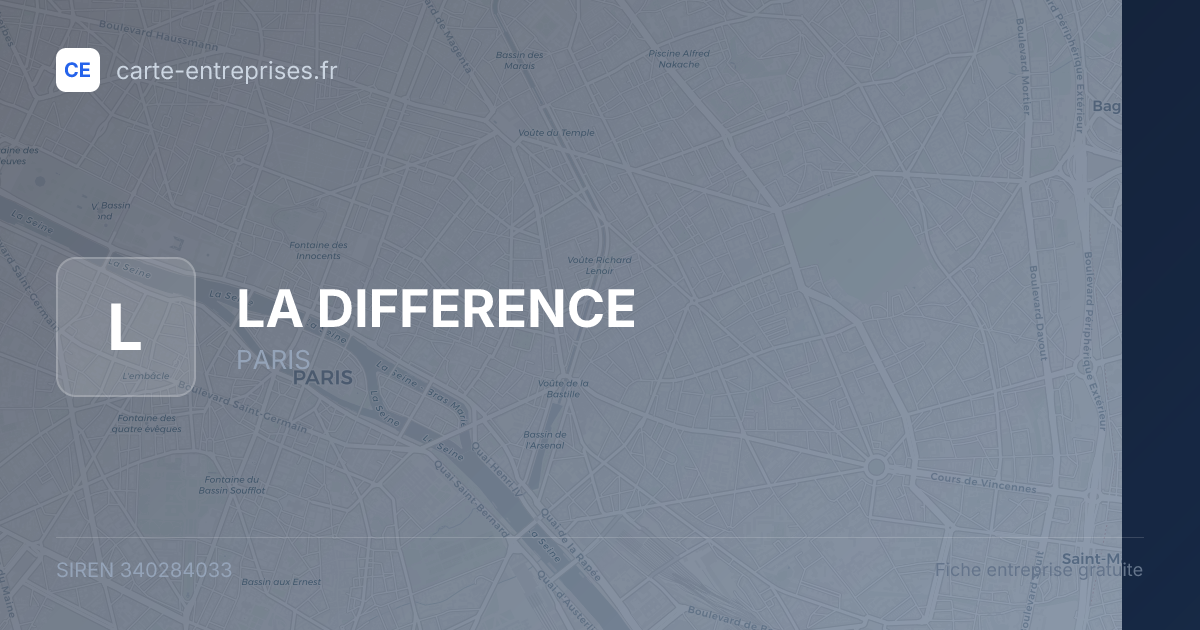 LA DIFFERENCE — 340284033 — fiche entreprise