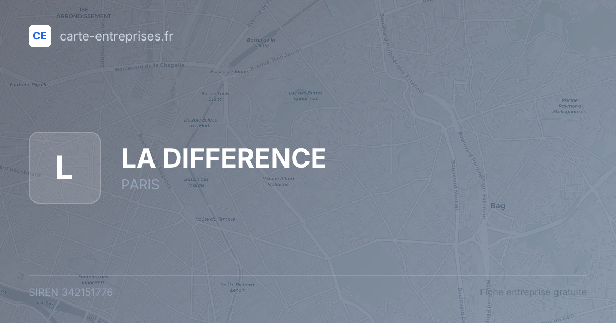LA DIFFERENCE — 342151776 — fiche entreprise