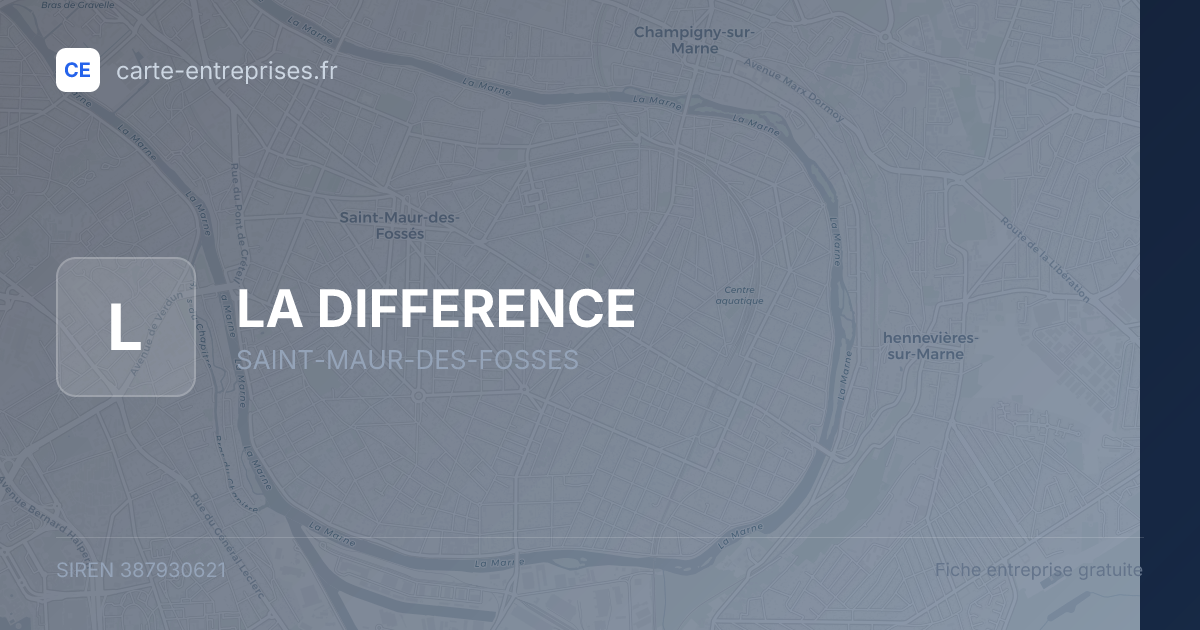 LA DIFFERENCE — 387930621 — fiche entreprise