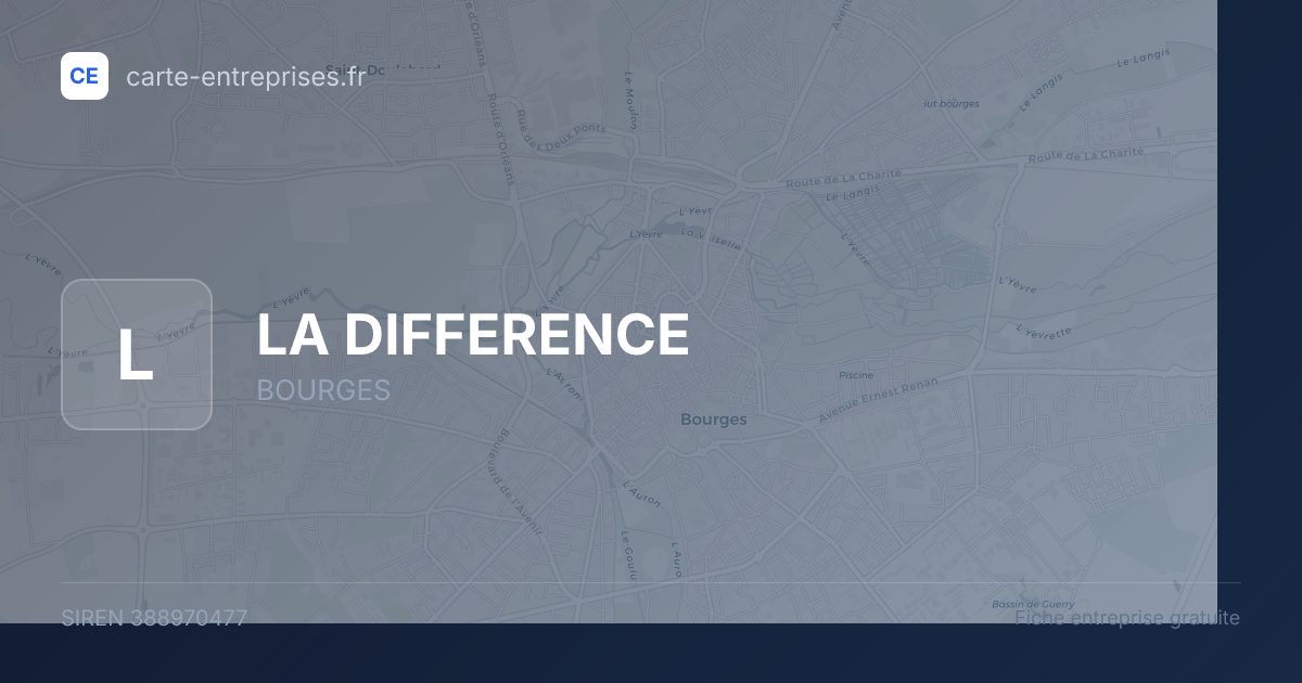 LA DIFFERENCE — 388970477 — fiche entreprise