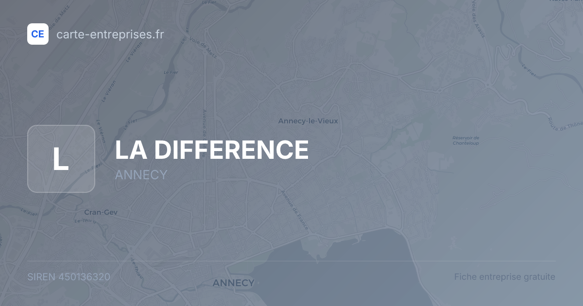 LA DIFFERENCE — 450136320 — fiche entreprise