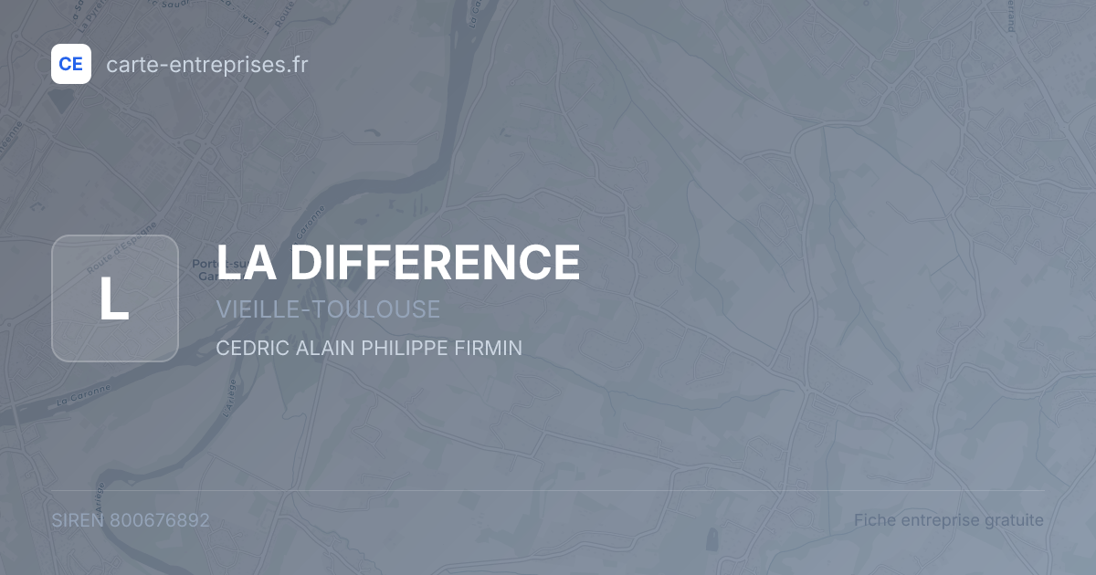 LA DIFFERENCE — 800676892 — fiche entreprise
