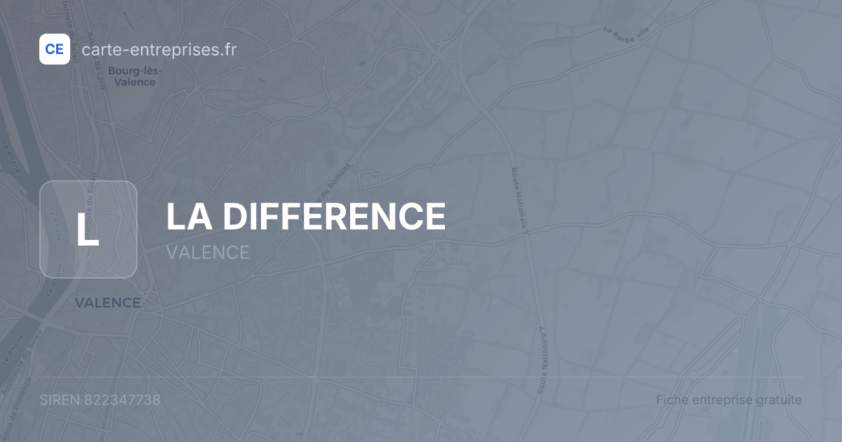 LA DIFFERENCE — 822347738 — fiche entreprise