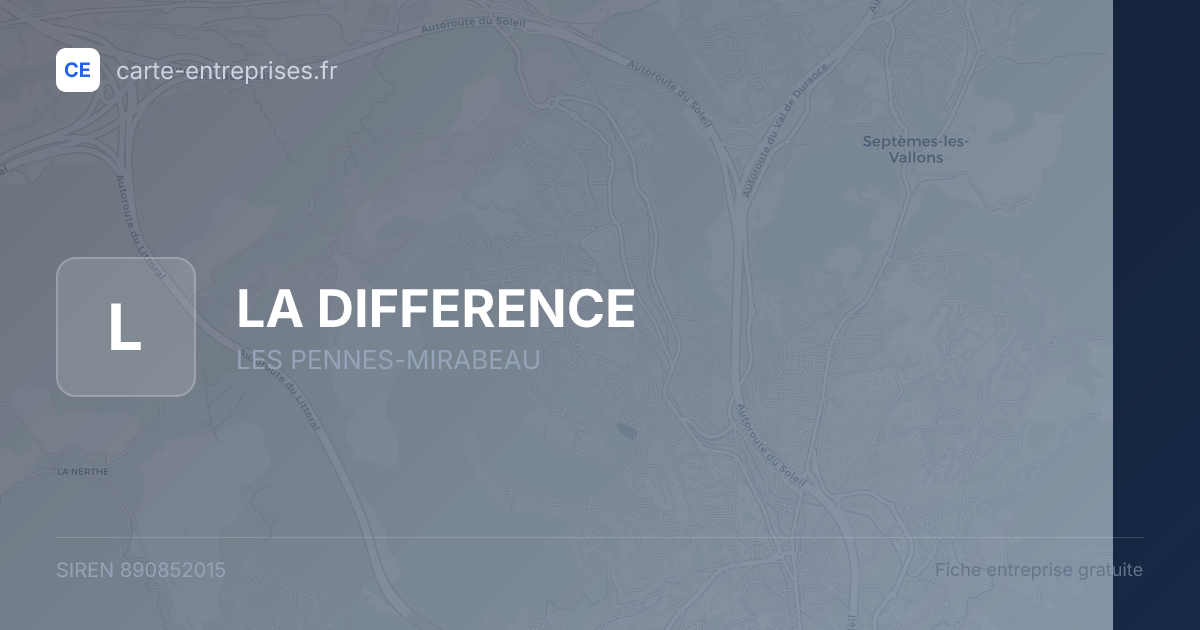 LA DIFFERENCE — 890852015 — fiche entreprise