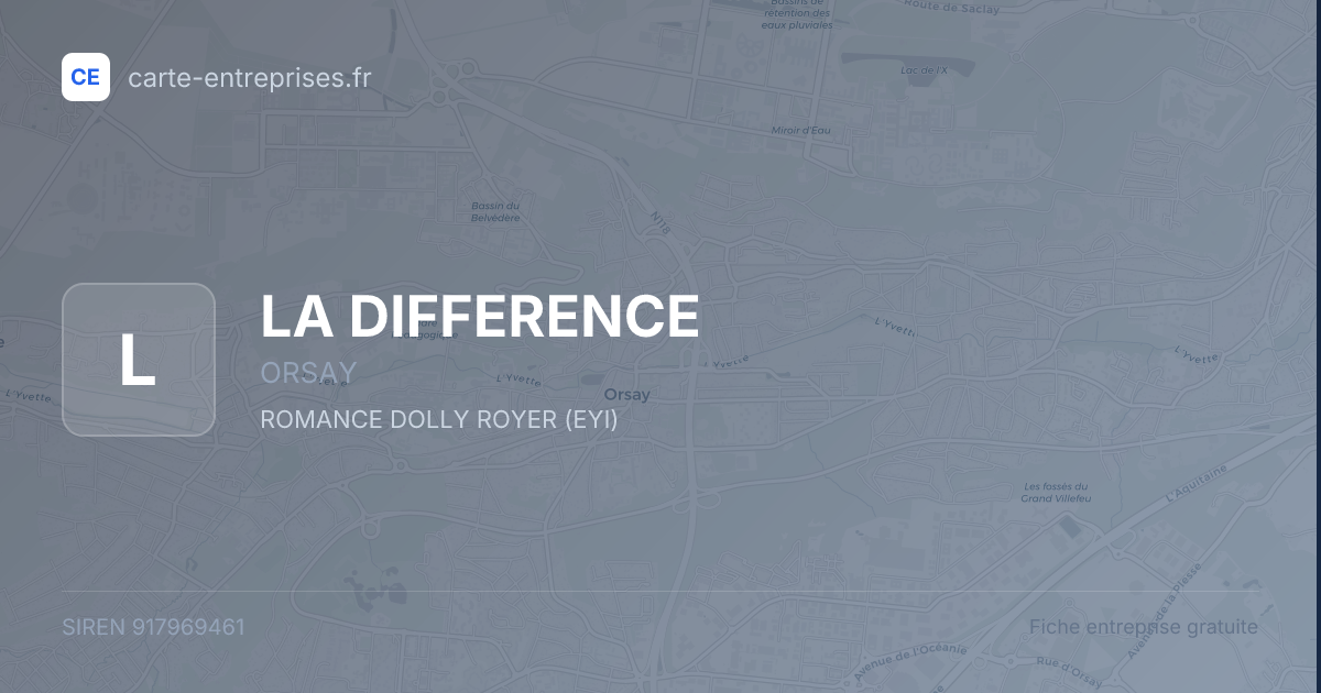 LA DIFFERENCE — 917969461 — fiche entreprise