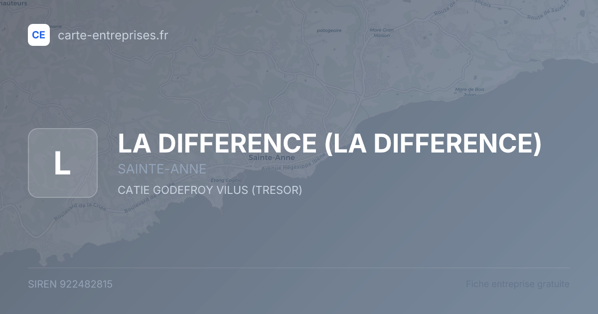 LA DIFFERENCE — 922482815 — fiche entreprise
