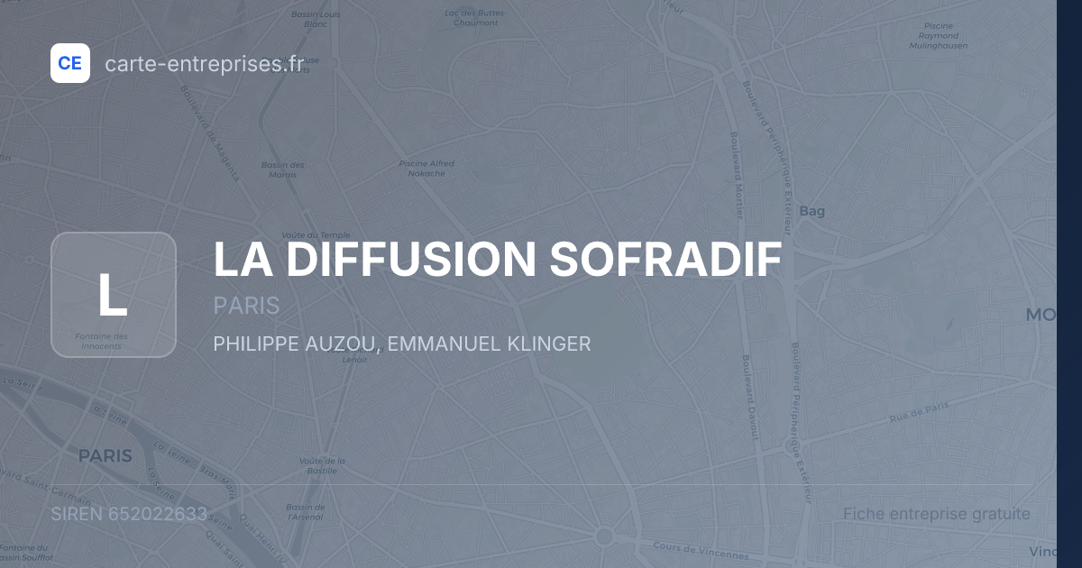 LA DIFFUSION SOFRADIF — 652022633 — fiche entreprise