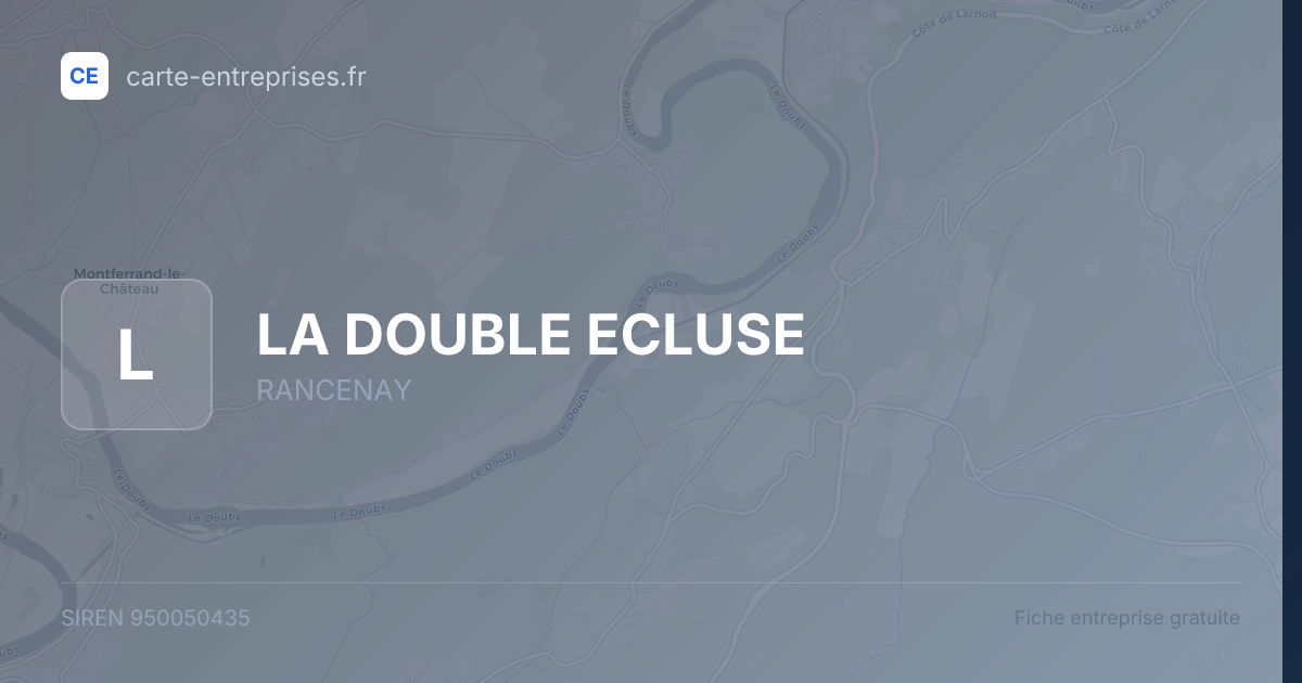 LA DOUBLE ECLUSE — 950050435 — fiche entreprise
