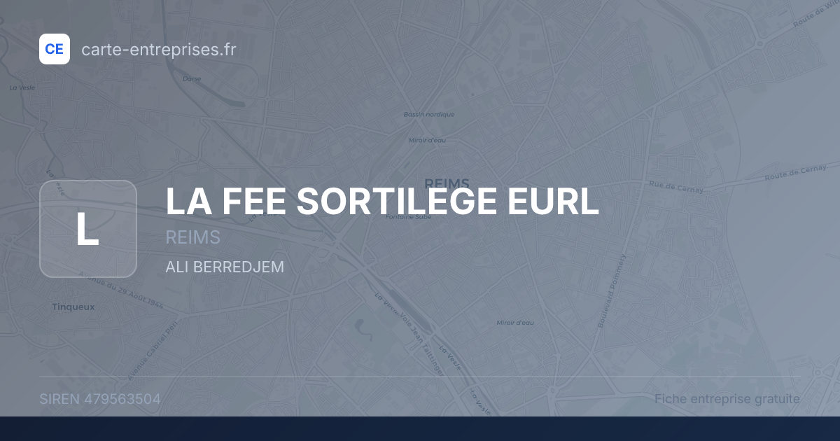 LA FEE SORTILEGE EURL — 479563504 — fiche entreprise