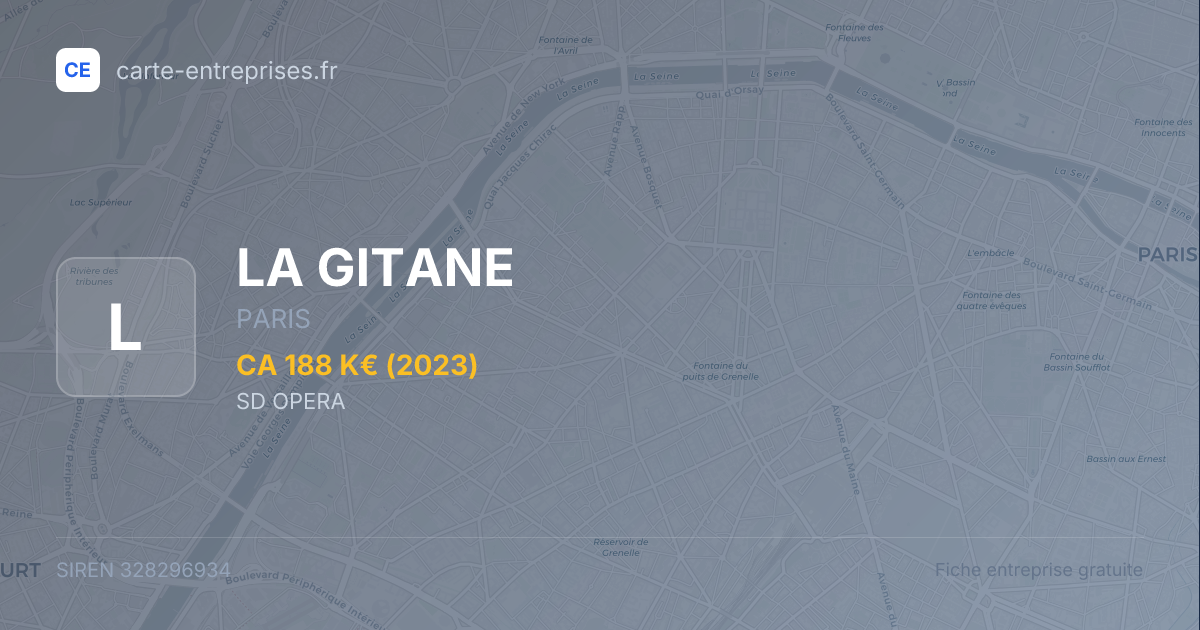 LA GITANE — 328296934 — fiche entreprise