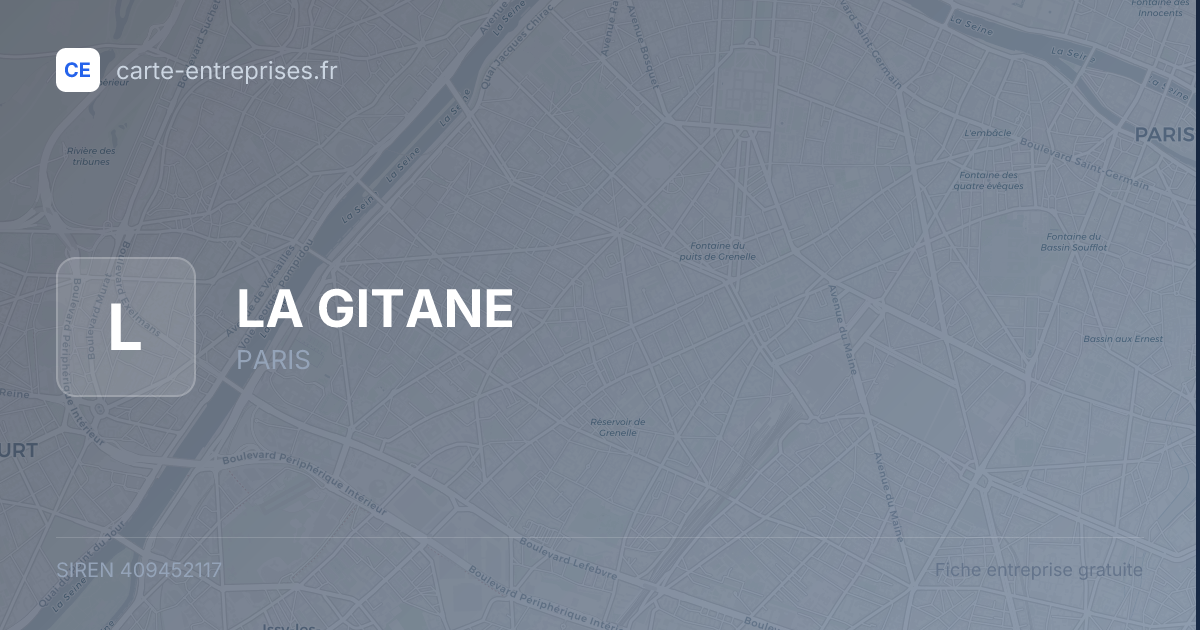 LA GITANE — 409452117 — fiche entreprise