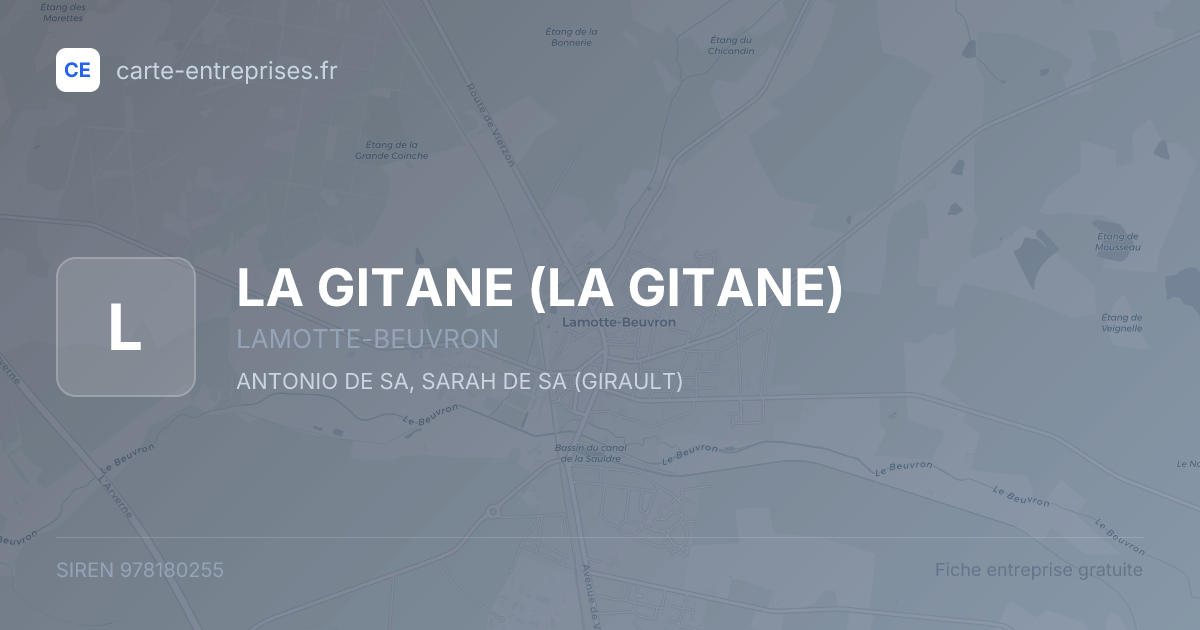 LA GITANE — 978180255 — fiche entreprise