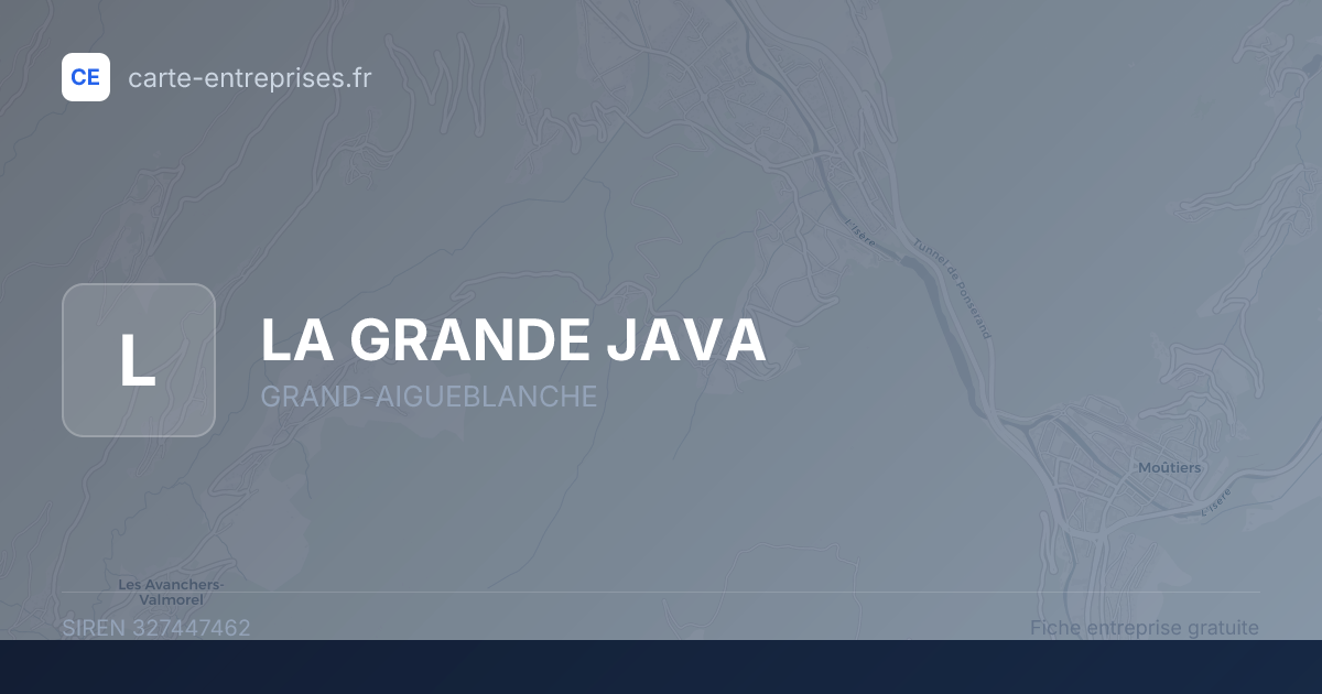 LA GRANDE JAVA — 327447462 — fiche entreprise