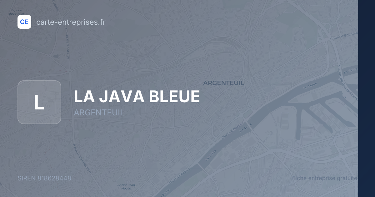 LA JAVA BLEUE — 818628448 — fiche entreprise