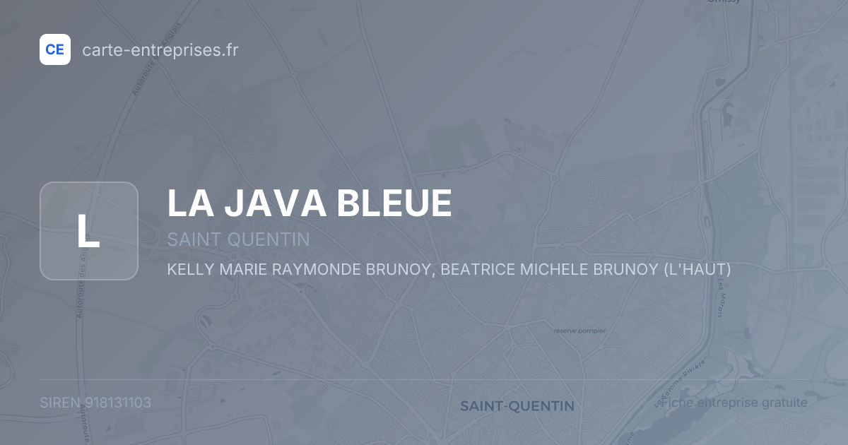 LA JAVA BLEUE — 918131103 — fiche entreprise