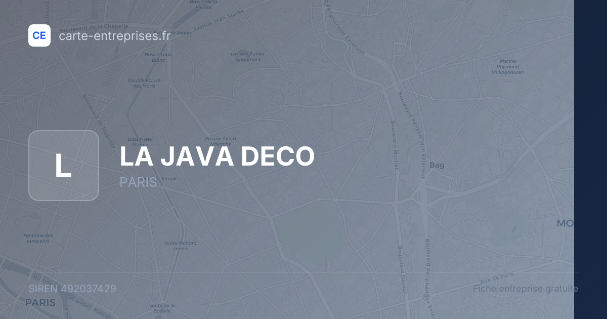 LA JAVA DECO — 492037429 — fiche entreprise
