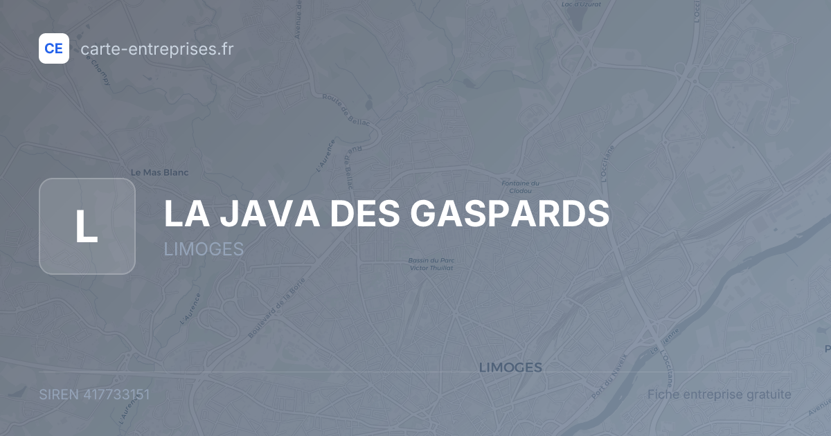 LA JAVA DES GASPARDS — 417733151 — fiche entreprise