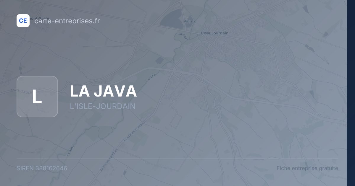 LA JAVA — 388162646 — fiche entreprise