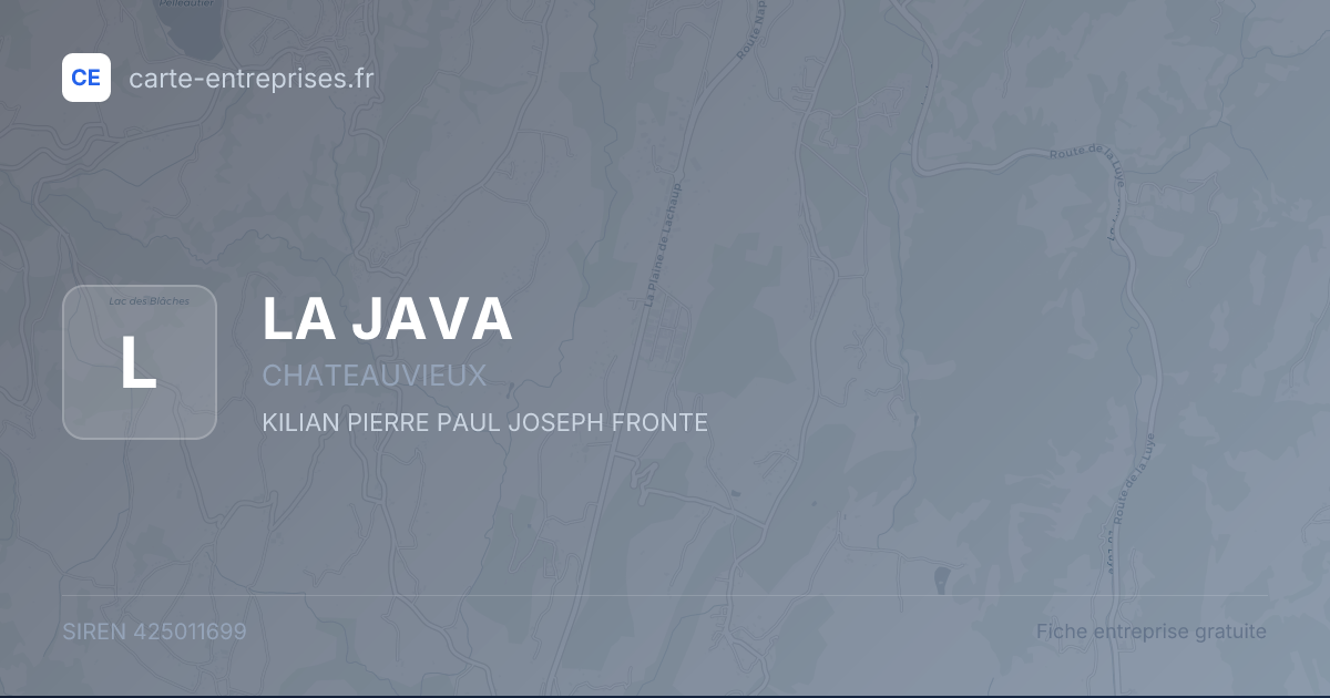 LA JAVA — 425011699 — fiche entreprise