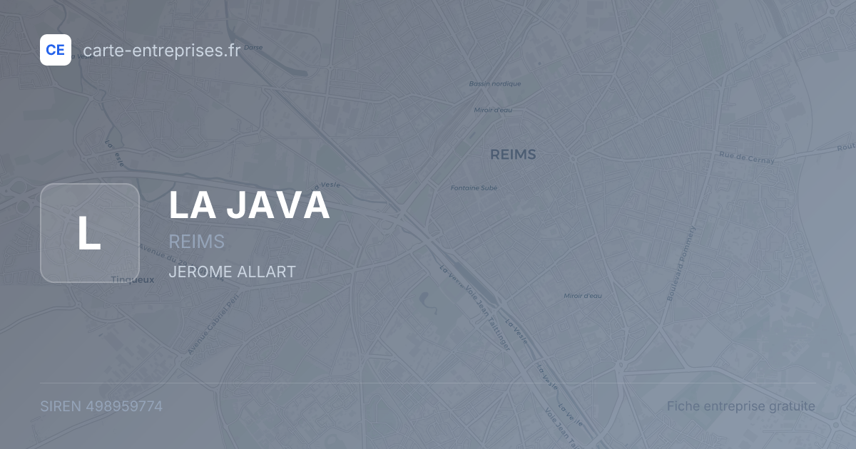 LA JAVA — 498959774 — fiche entreprise