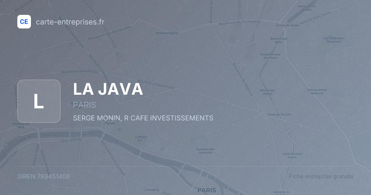 LA JAVA — 789451408 — fiche entreprise