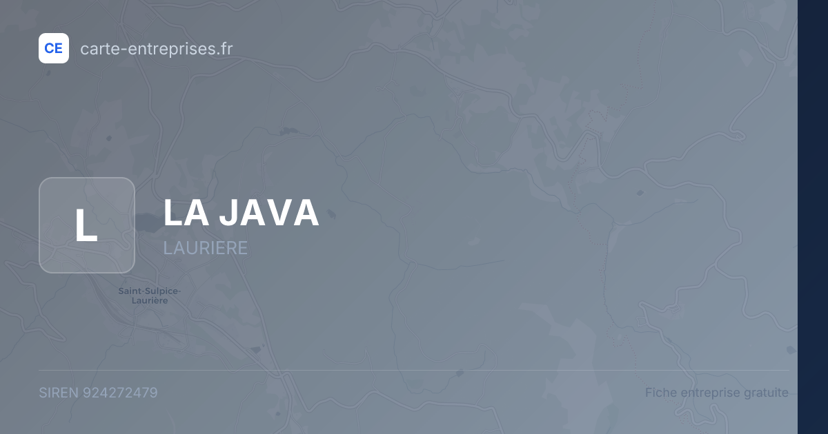 LA JAVA — 924272479 — fiche entreprise