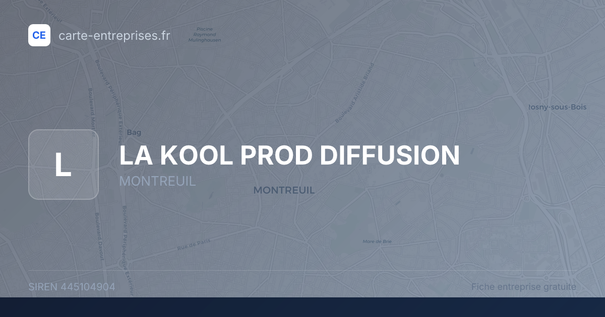 LA KOOL PROD DIFFUSION — 445104904 — fiche entreprise