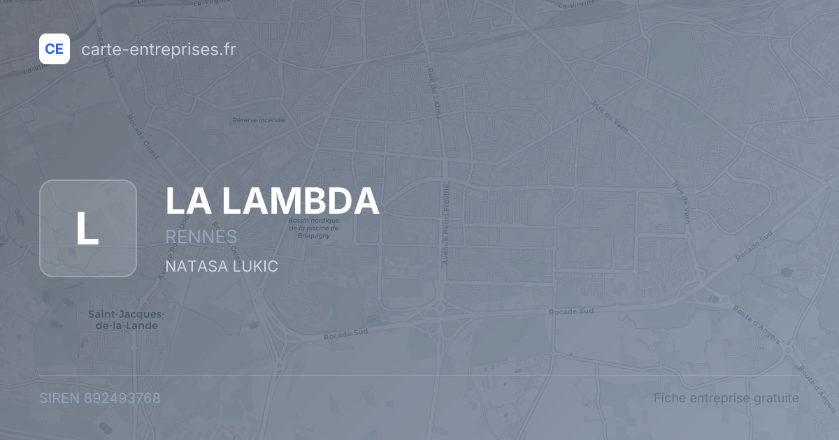 LA LAMBDA — 892493768 — fiche entreprise
