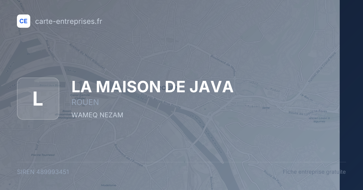 LA MAISON DE JAVA — 489993451 — fiche entreprise