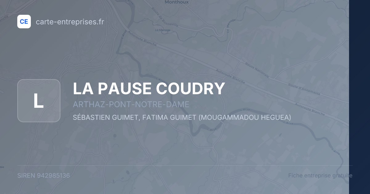 LA PAUSE COUDRY — 942985136 — fiche entreprise